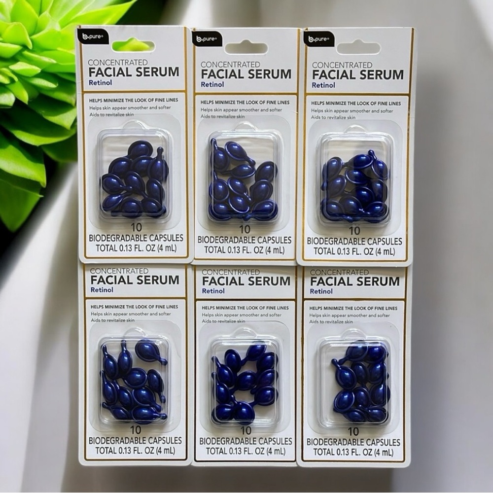 B Pure Concentrated Biodegradable Retinol Facial Serum Capsules Package Set